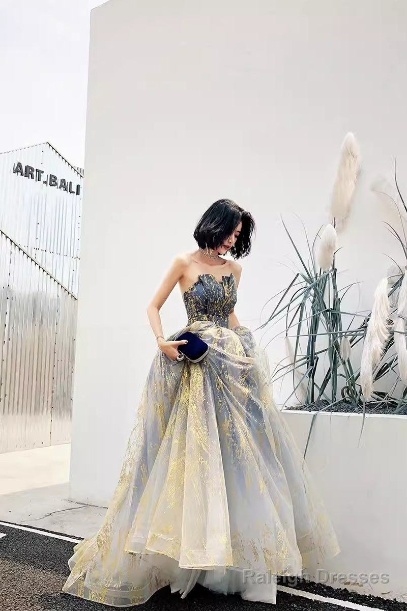 Ball Gown Strapless Sequin Prom Dresses Long Evening Dress Main image