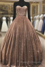 Ball Gown Sweetheart Corset Sparkle Dresses