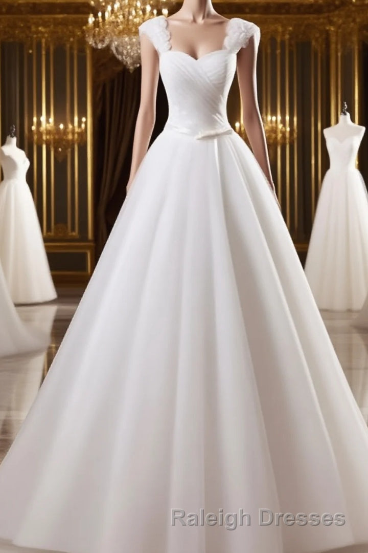 Ball Gown Sweetheart Floor Length Tulle Wedding Dress With Beading