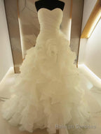 Ball-Gowns Sweetheart Ruffles Court Train Organza Wedding Dress