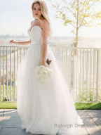 Ball Gowns Sweetheart Sweep Train Tulle Wedding Dresses