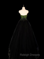 Ball Gown Sweetheart Tulle Black Prom Dresses Evening Dress
