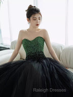 Ball Gown Sweetheart Tulle Black Prom Dresses Evening Dress