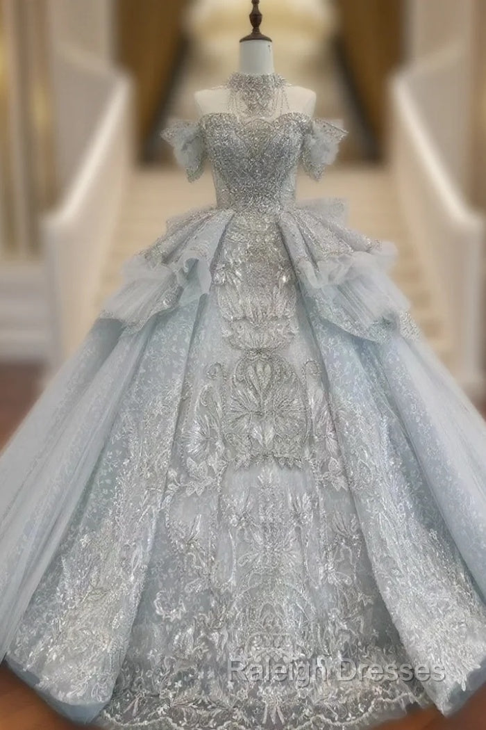 Ball Gown Tulle Lace Off the Shoulder Wedding Dress