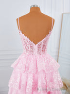 Ball-Gown Tulle V-neck Appliques Lace Corset Short/Mini Dress