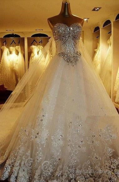 Ball Gowns Watteau Train Wedding Dresses With Appliques Beading Secondary image