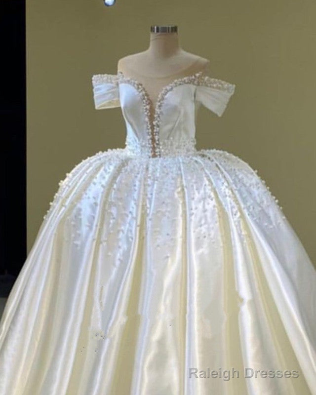 Ball Gown Wedding Dress Satin Off Shoulder Secondary image