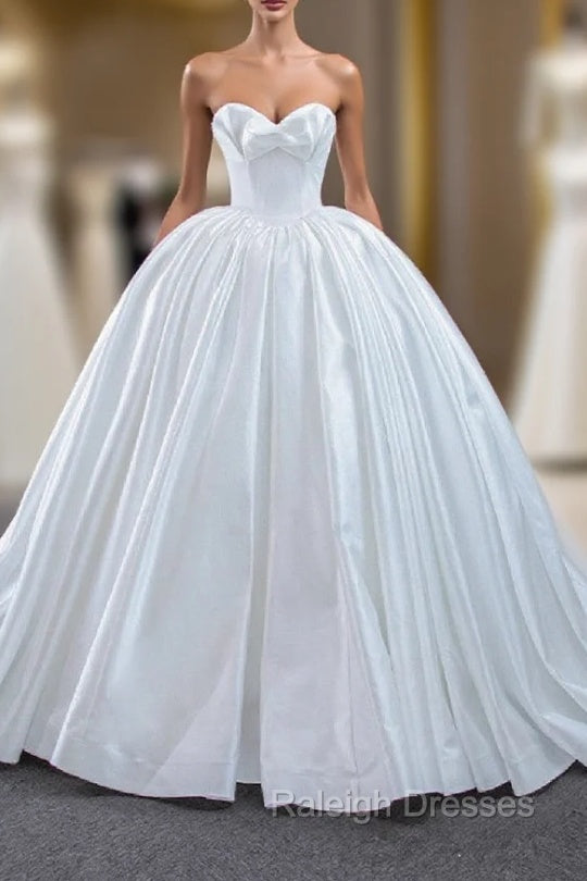 Ball Gown White Satin Sweetheart Wedding Dress Main image