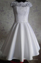 Bateau Knee-Length Cap Sleeves Open Back White Homecoming Dresses