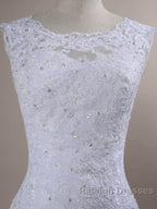Beaded Lace Backless Mermaid Wedding Dress