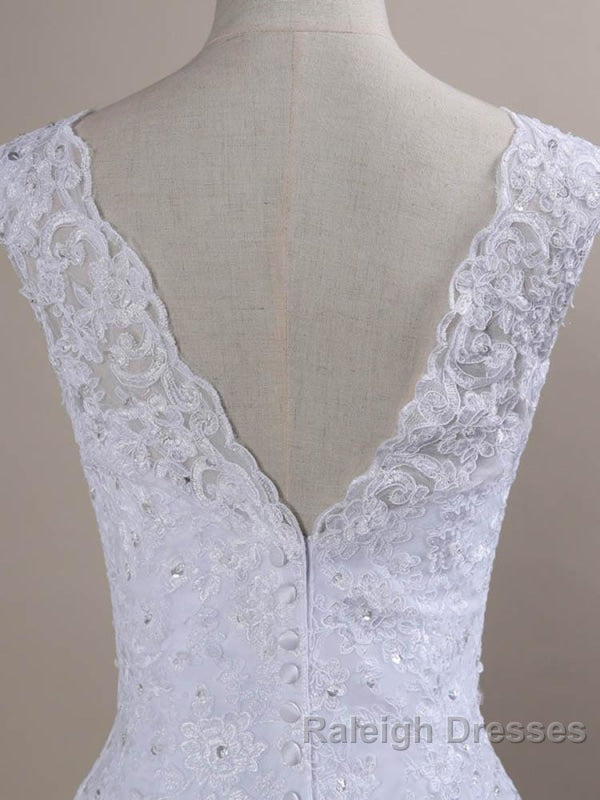 Beaded Lace Backless Mermaid Wedding Dress