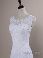 Beaded Lace Backless Mermaid Wedding Dress