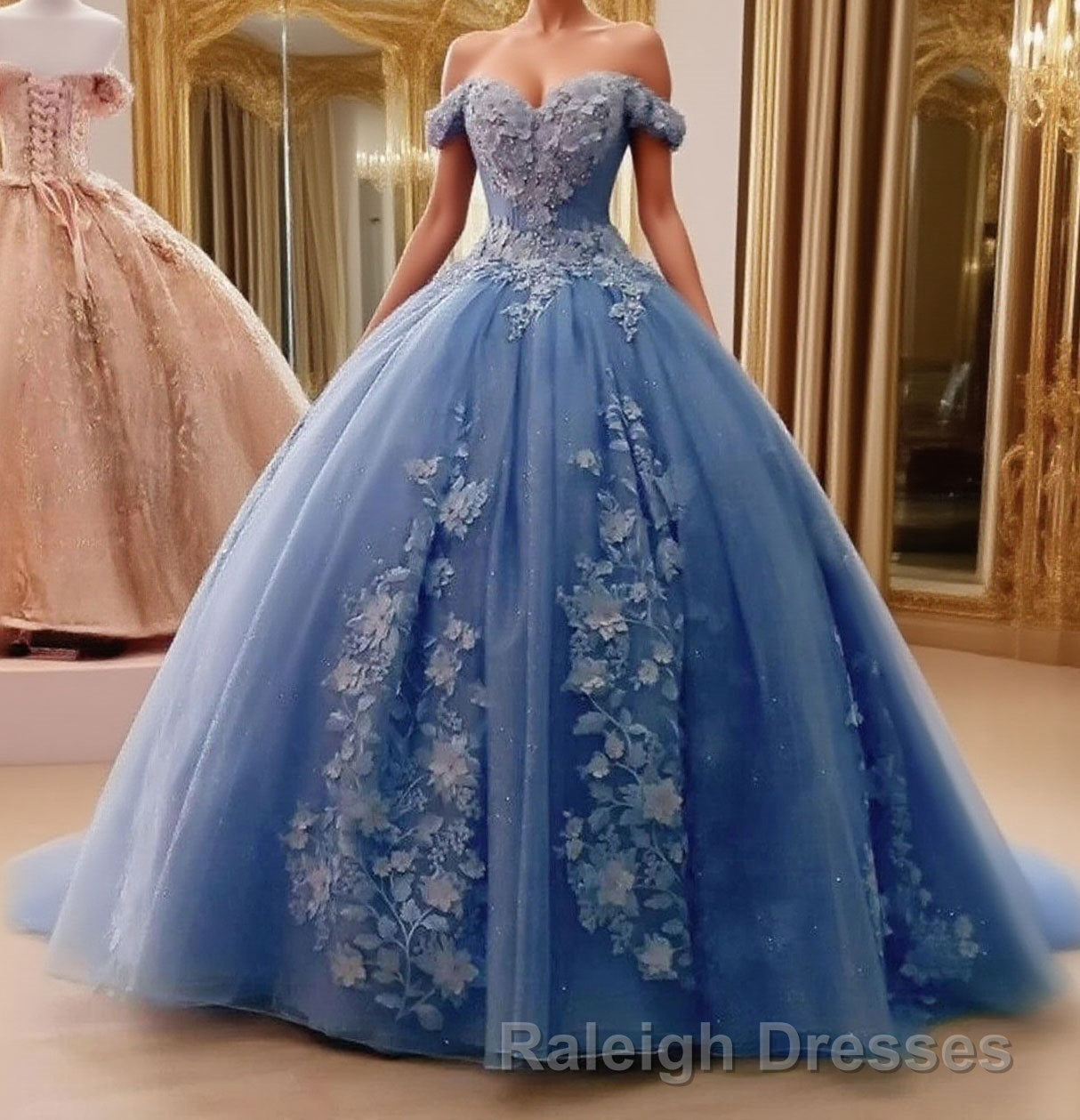 Beaded Princess Quinceanera Dresses with Big Bow Sweet 15 16 Ball Gown Main image