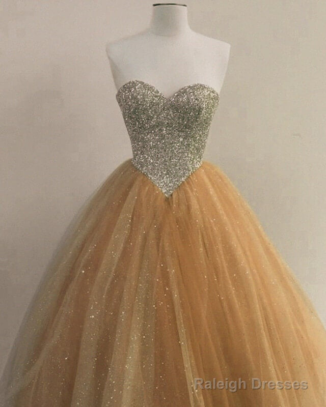 Beaded Sweetheart Champagne Ball Gown Corset Dresses Secondary image