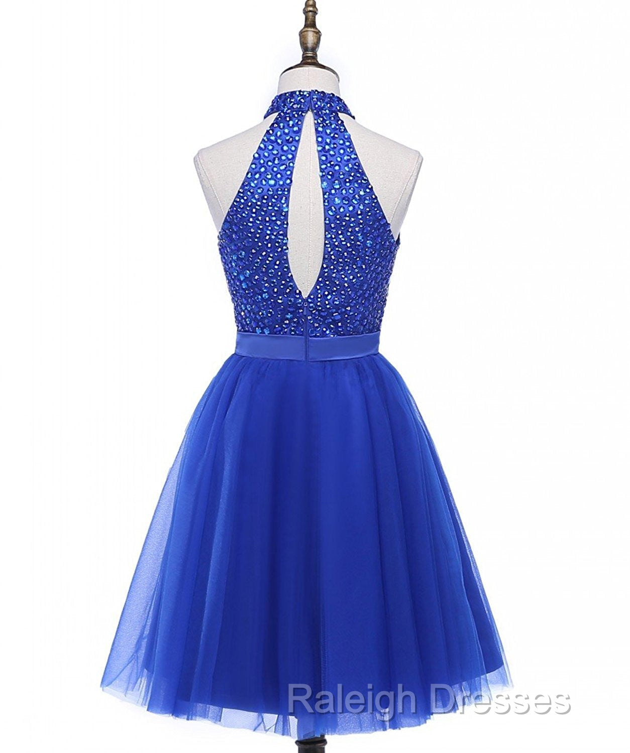 Beading Keyhole Back Homecoming Dress