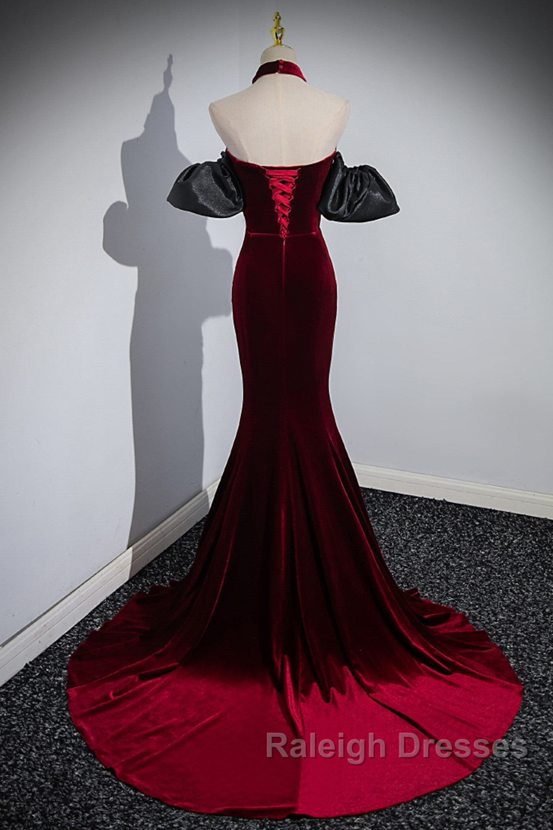 Beauiful Wine Red Off Shoulder Mermaid Long Prom Dress, Wine Red Party Dress