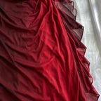 Beautiful A-Line Straps Ombre Red Long Chiffon Prom Dresses