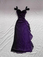 Beautiful A-Line Straps Ombre Red Long Chiffon Prom Dresses