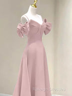 Beautiful A-Line Straps Pink Long Prom Dress