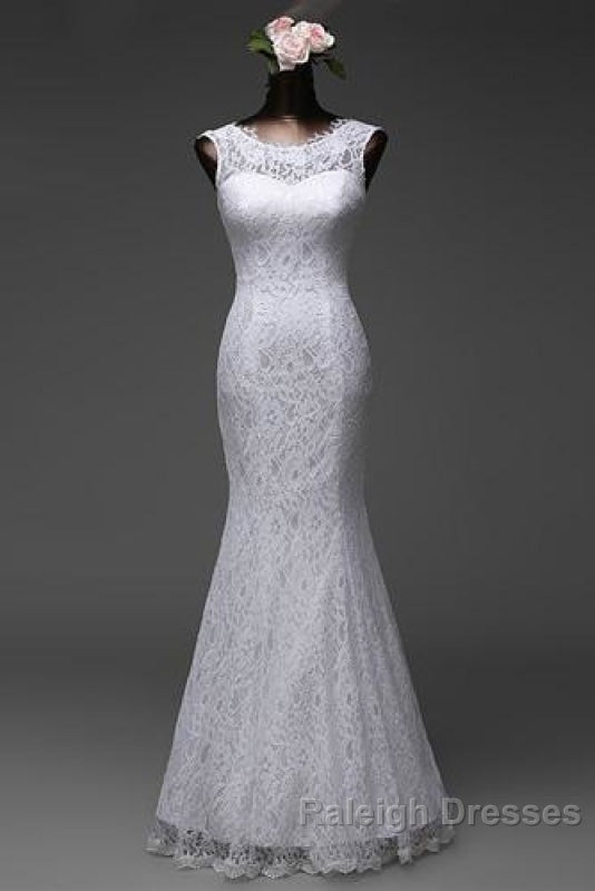 Beautiful Appliques Court Train Lace up Pure White Mermaid Wedding Dress Secondary image