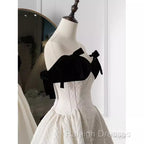 Beautiful Ball Gown Straps White Lace Long Prom Dress