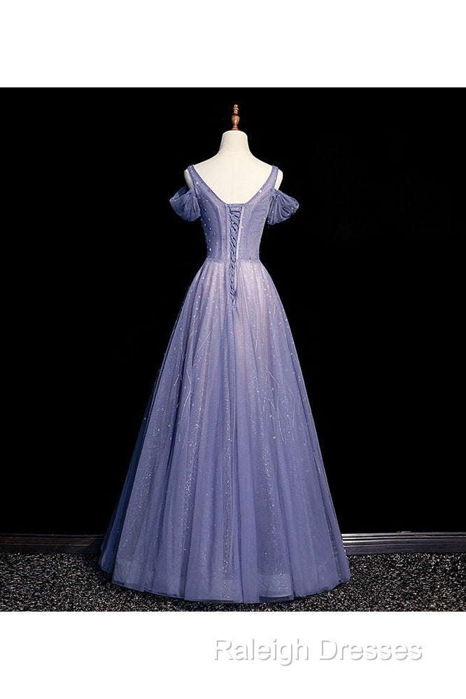 Beautiful Beaded V-Neckline Long Floor Length, A-Line Formal Gown