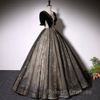 Beautiful Black Tulle Short Sleeves Long Prom Dress Black Short Sleeves Prom Dress shops