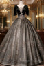 Beautiful Black Tulle Short Sleeves Long Party Dress Black Short Sleeves Prom Dress prom dresses shops