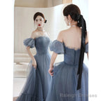 Beautiful Blue Glitter Gown Dress, Long Prom Long Dress Evening Gown