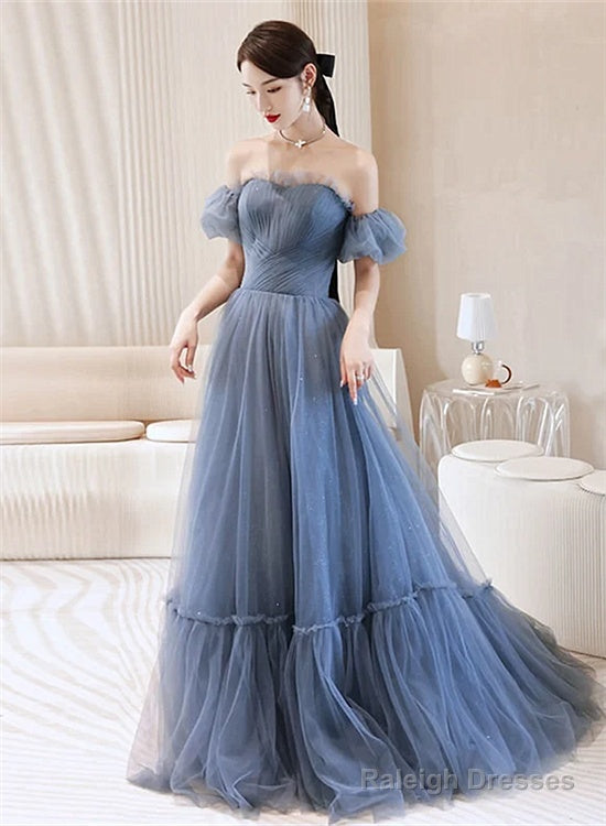 Beautiful Blue Glitter Gown Dress, Long Prom Long Dress Evening Gown Main image
