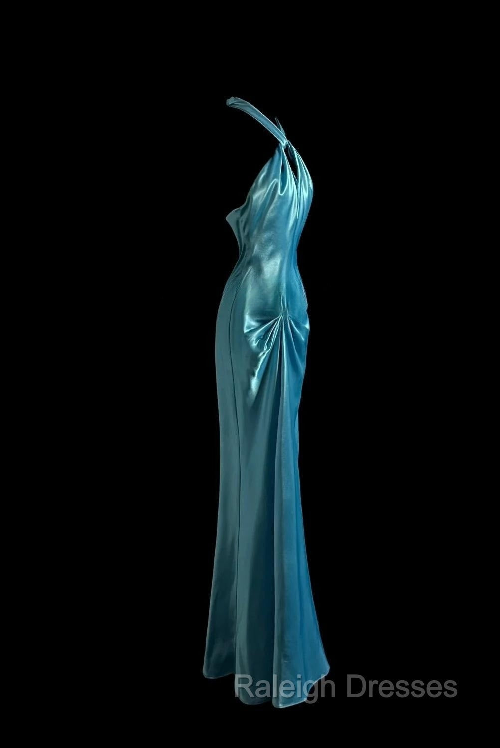 Beautiful Blue Halter Mermaid Backless Prom Dresses Long Gorgeous Prom Dresses Secondary image