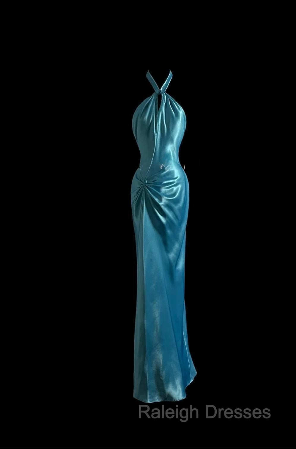 Beautiful Blue Halter Mermaid Backless Long Prom Dress Gorgeous Formal Evening Dress