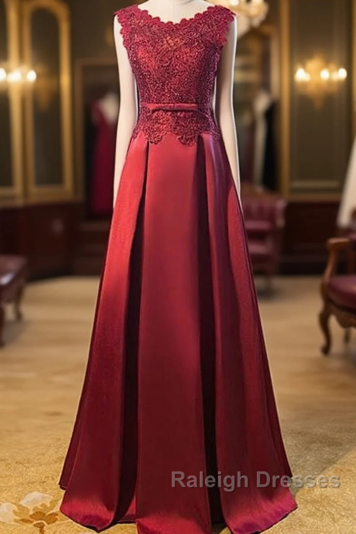 Beautiful Dark Red Lace Long Junior Prom Dresses Lace Top Prom Dresses