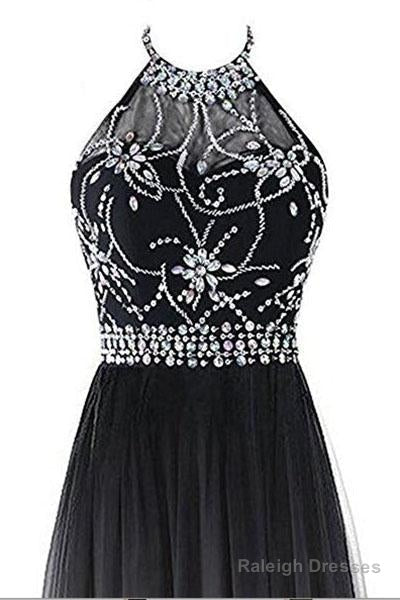 Beautiful Gradient Beaded A-Line Prom Gowns Long Junior Prom Dresses