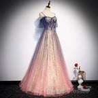 Beautiful Gradient Pink Sweetheart Floor Length Party Dresses, A-Line Gradient Long Prom Dresses