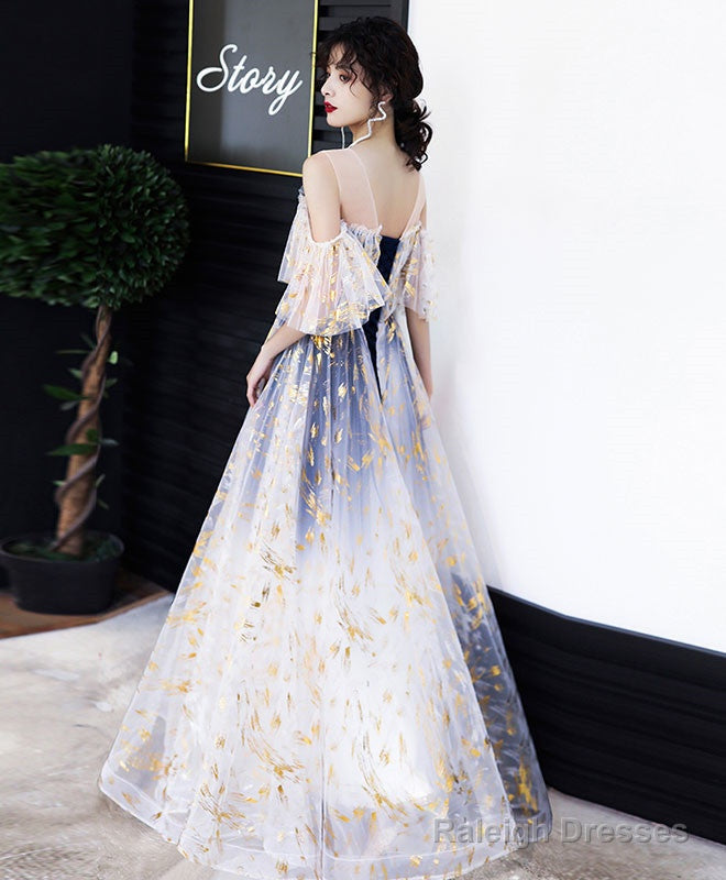 Beautiful Gradient Tulle Off Shoulder Long Party Dress, A-Line Tulle Prom Dress Secondary image