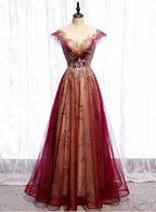 Beautiful Gradient Tulle Sweetheart A-Line Prom Dresses Charming Prom Gowns