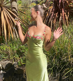 Beautiful Green Applique Long Prom Dresses Prom Dresses