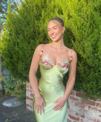 Beautiful Green Applique Long Prom Dresses Prom Dresses