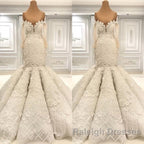 Beautiful Ivory Mermaid Sweetheart Lace Bridal Gowns for Wedding