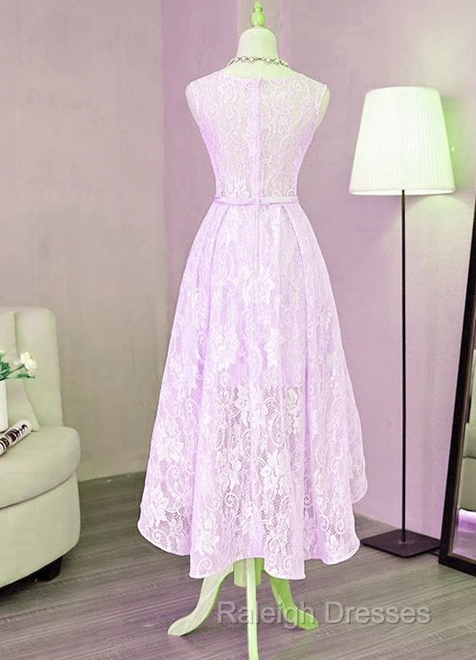 Beautiful Lavender Lace High Low Dress , Short Formal Dress Homecoming Dress Secondary image