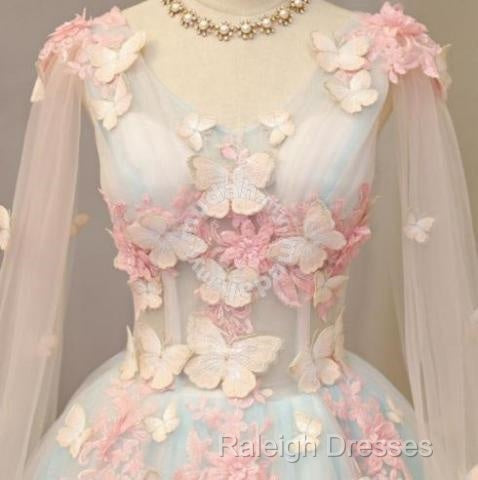 Beautiful Light Blue Long Formal Dress Party Dresses, Unique Blue Prom Dress Gown Secondary image