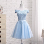 Beautiful Light Blue Party Dress, Charming Blue Bridesmaid Dress , Party Dress