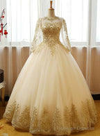 Beautiful Light Champagne Long Sleeves Party Gown, Sweet 16 Dress