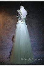 Beautiful Light Green Tulle Long Party Dress, A-Line Floor Length Prom Dress