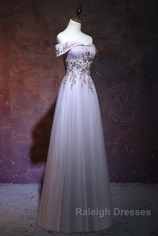 Beautiful Light Grey Long Prom Dress, Grey Party Dress Secondary image