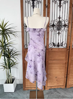 Beautiful Light Purple Spaghetti Strap Butterfly Printed Chiffon Formal Prom Dress