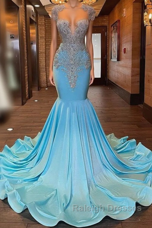 Beautiful Long Sleeveless Mermaid Prom Dresses With Beading Main image