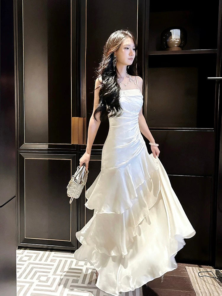 Beautiful Mermaid Spaghetti Straps Ivory Long Prom Dress Prom Dresses Secondary image