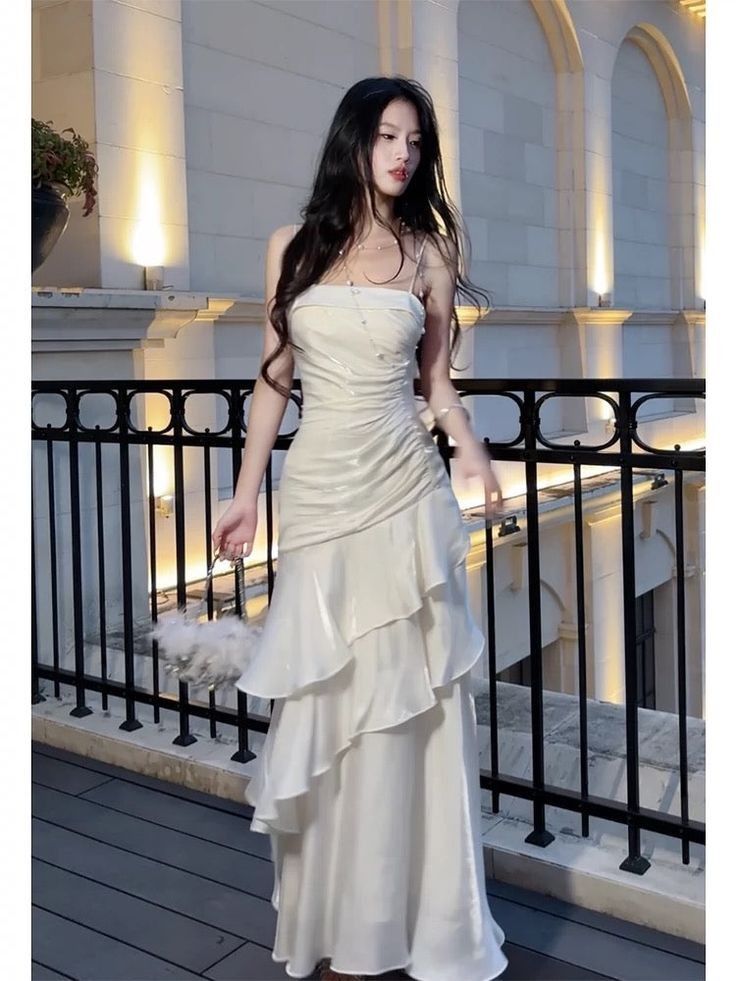 Beautiful Mermaid Spaghetti Straps Ivory Long Prom Dress Prom Dresses Main image